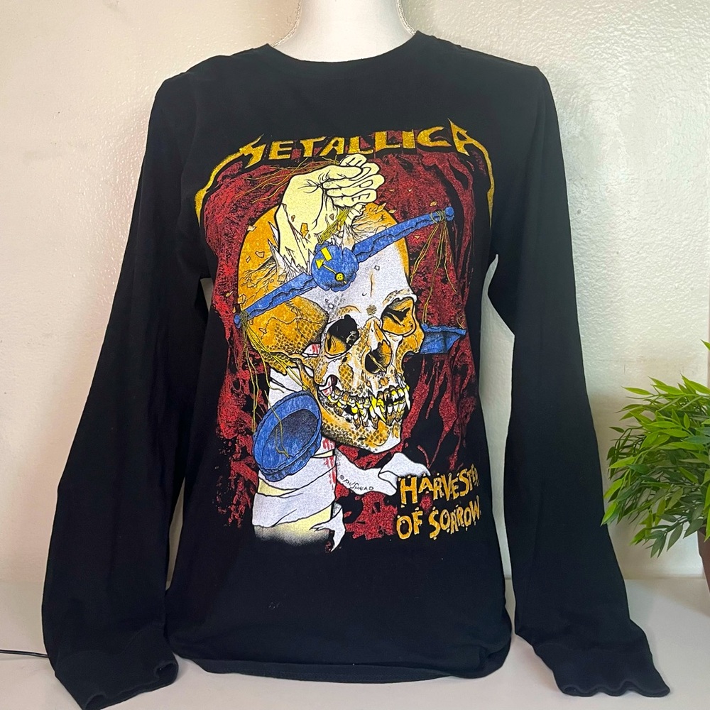 METALLICA WORLD TOUR 1988 UNISEX Black Long Sleeves Shirt || Size S